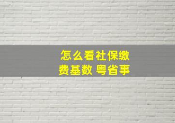 怎么看社保缴费基数 粤省事